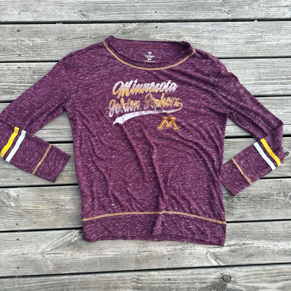 Colosseum‎ Minnesota Golden Gophers Maroon Slub Long Sleeve Shirt XL NCAA Fan